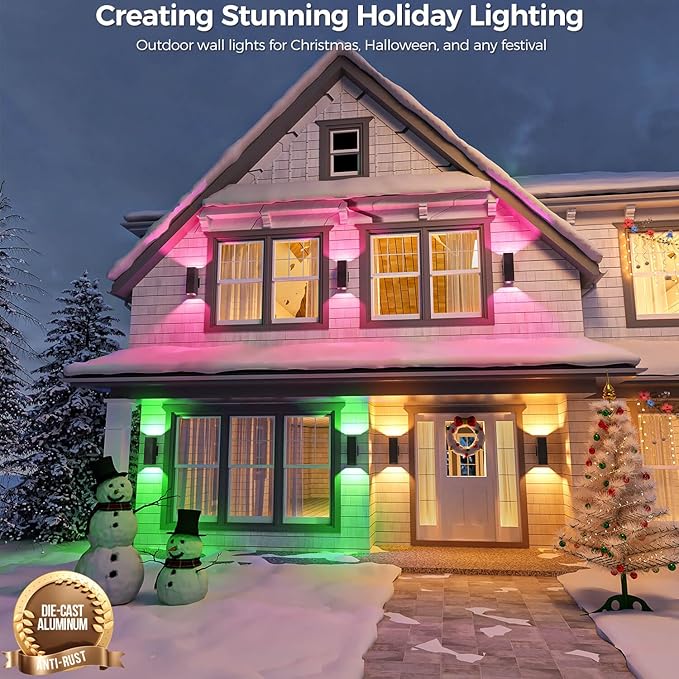 KIZON Smart Outdoor Wall Lights RGBCW Color Changing, Modern Dusk to Dawn - Image 2