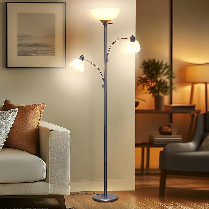 Brightech Sky Dome Double LED Floor lamp, Torchiere Super Bright Floor Lamp - Image 2