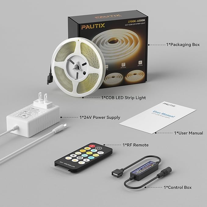 PAUTIX COB LED Strip Light White CCT Tunable 1920LEDs Super Bright, 9.84ft - Image 7