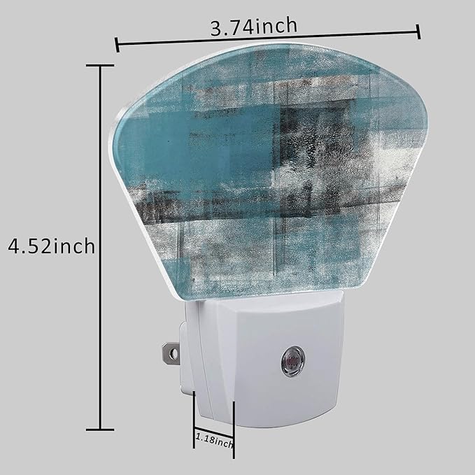 Blue Grey Abstract Painting Night Light Plug into Wall, Art Painting Night Light - Image 5