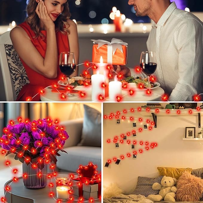 4 Pack Valentines Day Fairy Lights 7Ft 20 LED Twinkle String Lights Battery - Image 4