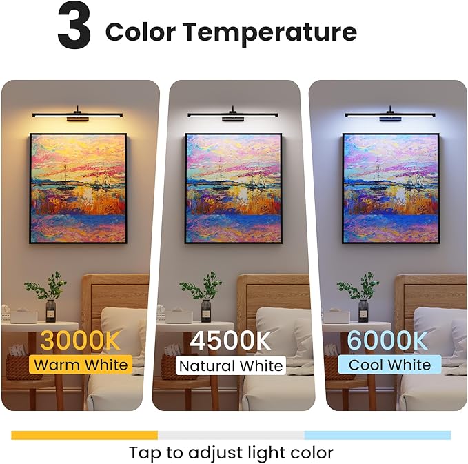 2 Pack Light for Pictures on Wall Black 8000mAh - Image 2