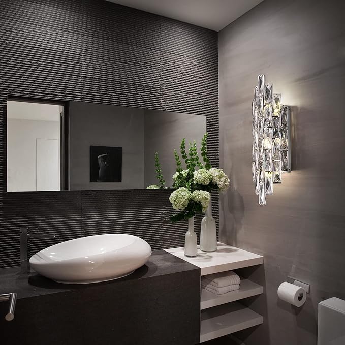 Modern Crystal Chrome Wall Sconces, Wall Light Fixtures, Indoor Wall Lamp - Image 6