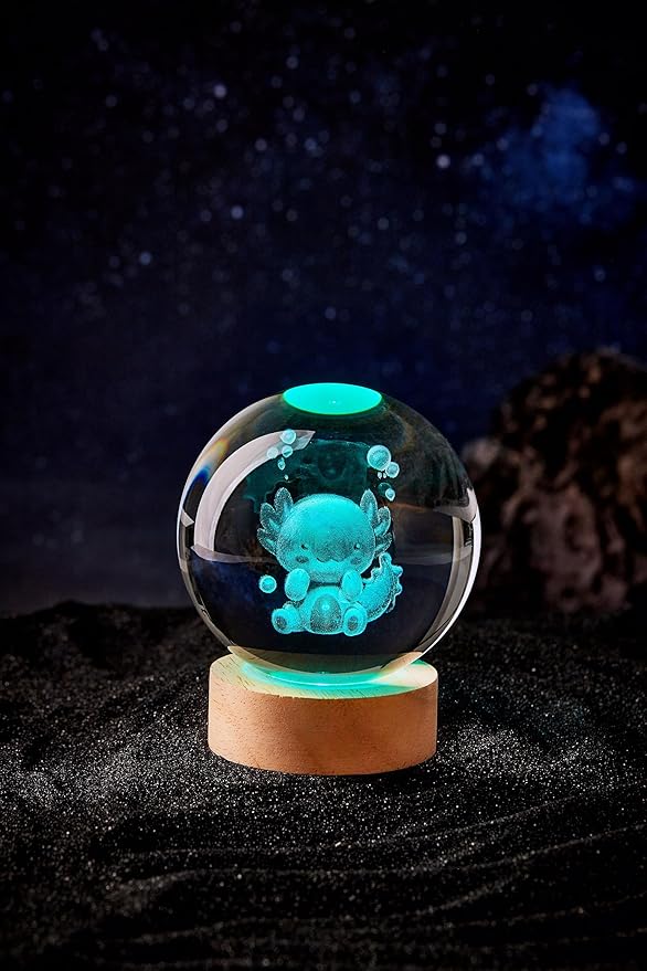 Large Axolotl Crystal Ball Night Light - Image 8