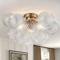 GoYeel Semi Flush Chandelier Gold, Modern Light Fixtures Ceiling Mount Lighting by GoYeelLighting