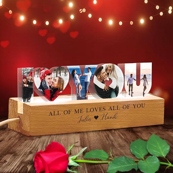 Personalized I Love You Photo Collage Night Light – Custom Photo, Name & Quote - Image 2