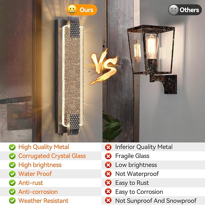 camuucci Dusk to Dawn Outdoor Light, 23.6 Inch LED Porch Lights Outdoor - Image 6