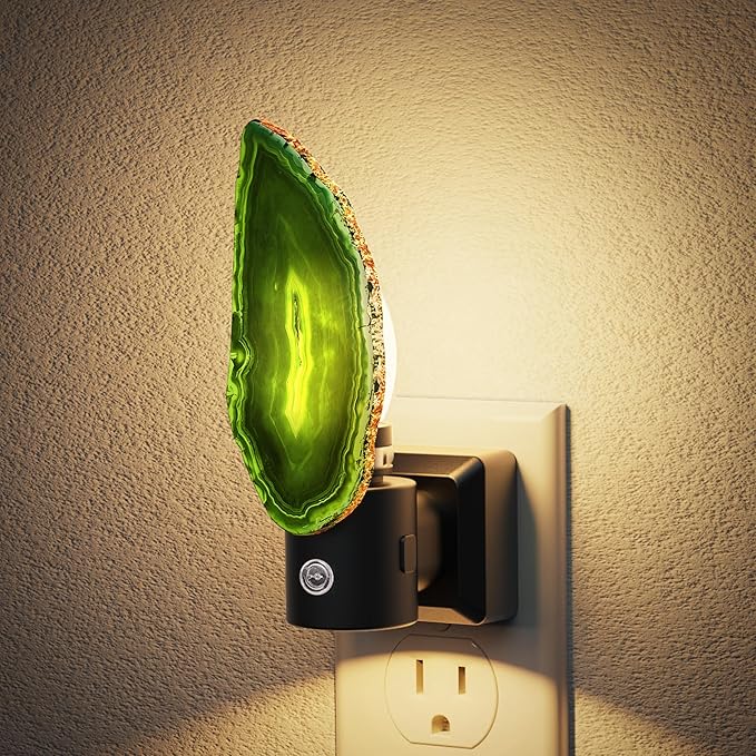 JandCase Night Lights Plug into Wall, Agate Night Light, Dimmable Night Light by JandCase