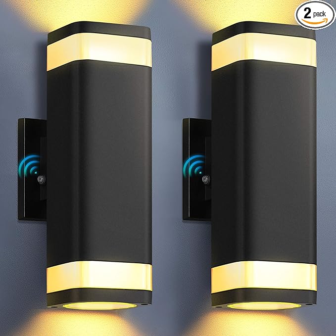 RAYVO Dusk to Dawn Outdoor Wall Lights 2 Pack, Modern Up and Down Exterior by Zinola