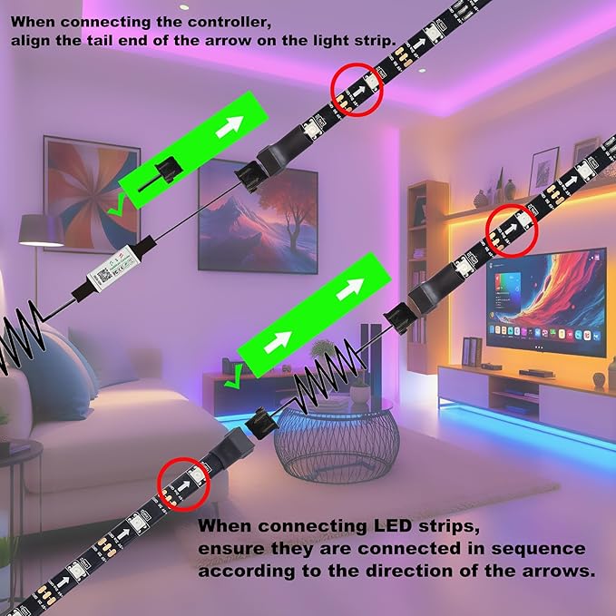 LED Strip Lights 6 Pre-Cut Led Light Strip - Image 3
