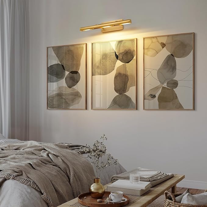 Art Picture Frame Wall Light: 24" Glod Dimmable Vintage Artwork Brass Painting - Image 9