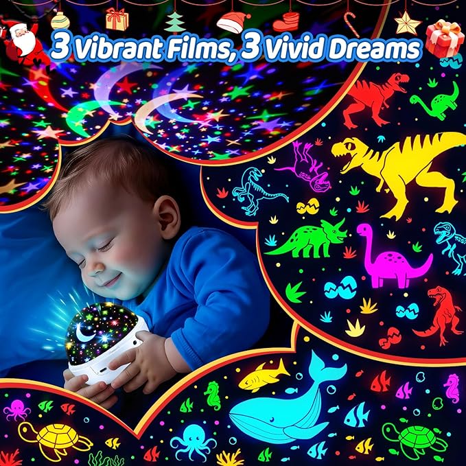 COOLNIGHT Christmas Room Decor, 93 Lighting+3 Films Christmas Projector - Image 2