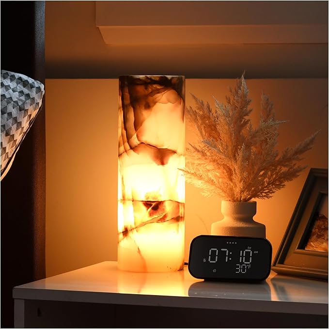 UMAID Handcrafted Onyx Marble Table Lamp, Each Lamp One-of-a-Kind - Image 6