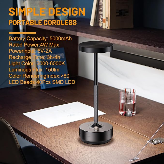 SAKRINGT Rechargeable Cordless Table Lamp - Image 7