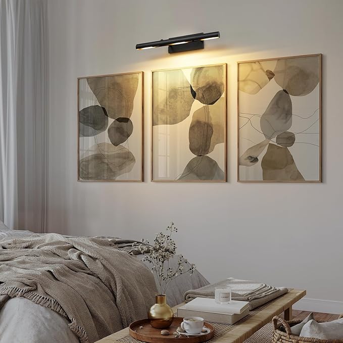 Art Picture Frame Wall Light: 24" Black Dimmable Vintage Artwork Brass Painting - Image 9