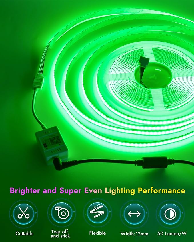 INDARUN RGBW COB Led Light Strip 32.8FT/10M, 12mm Flexible Led Tape Light - Image 6