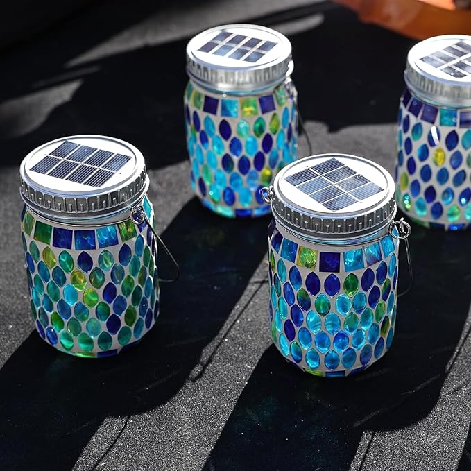 Cooo 4 Pack Mosaic Lanterns Outdoor Waterproof - Image 9