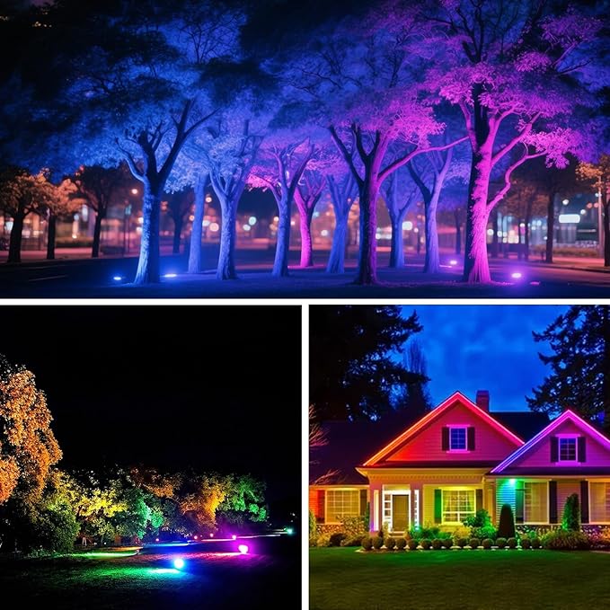 LED Flood Light Outdoor, 80W RGB Color Changing Smart Floodlights 2700K 8000LM - Image 4