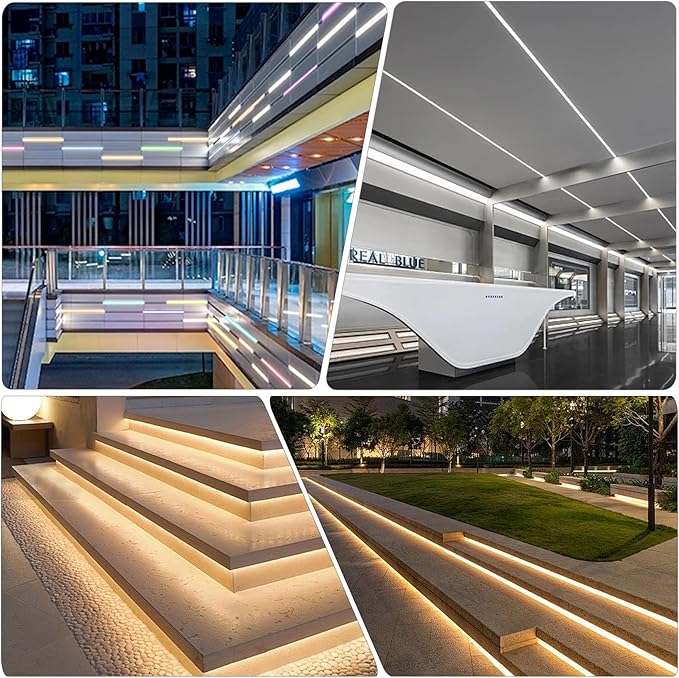 8 Pack Plaster-in LED Channel 6.6FT/2M Recessed Drywall Aluminum Strip Light - Image 3