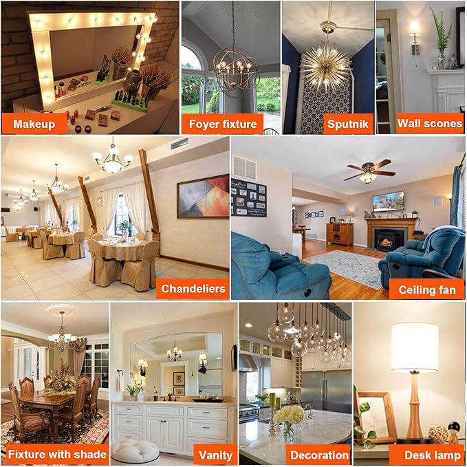 LiteHistory Dimmable G16.5 LED Light Bulb 6W Equal 60W 600lm AC120V Candelabra - Image 7
