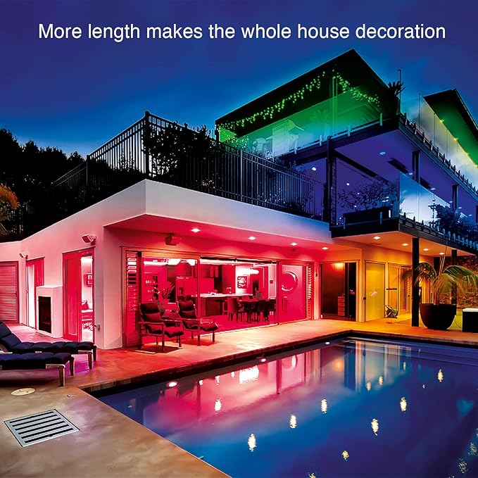 DAYBETTER LED Lights 65.6ft, 5050 RGB Led Strip Lights Flexible Color Changing - Image 3