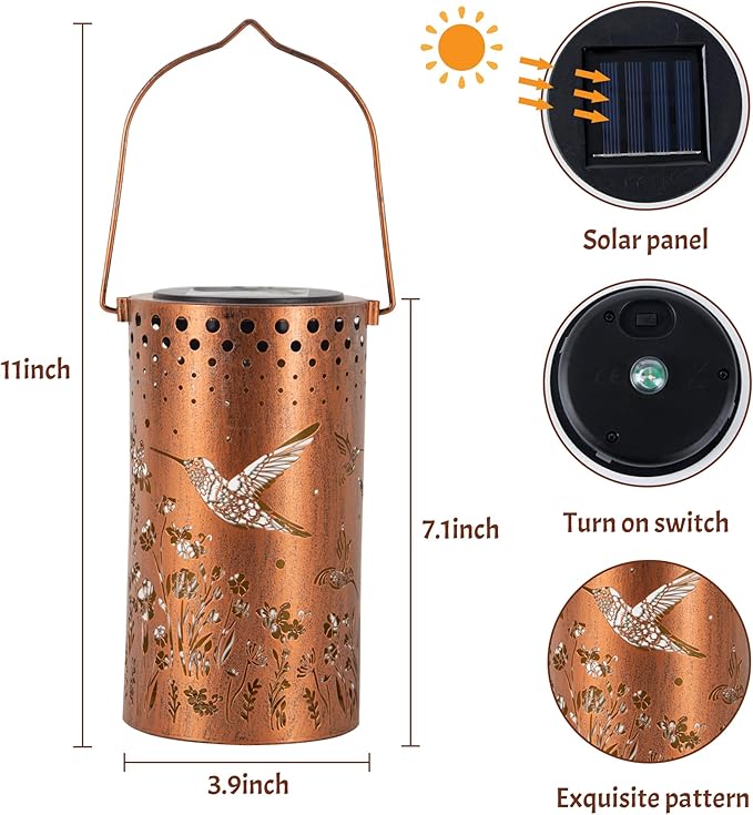 Hummingbird Solar Lanterns Outdoor Waterproof, Birthday Gifts - Image 5