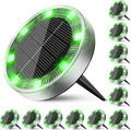 Peasur Solar Ground Lights Outdoor, 12 Pack Flat Solar Powered Disc Lights by Peasur