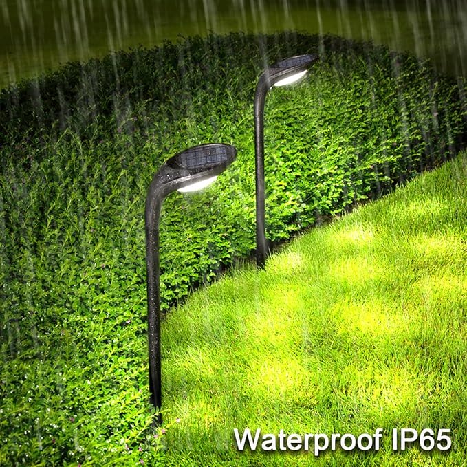 Solar Outdoor Pathway Lights, 2 Pack, Waterproof IP65, Stylish Snake Head Shape - Image 3