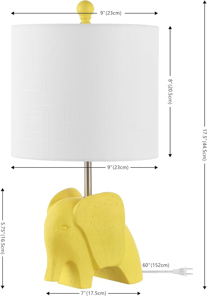 JONATHAN Y JYL1143C 17.5" Bohemian Elephant Table Lamp - Image 3