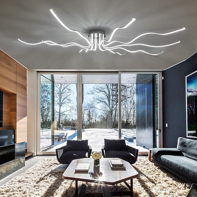 Modern Led Ceiling Light Fixture, 55.11" Modern Ceiling Light - Image 2