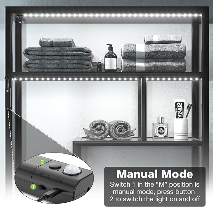 WOBANE Motion Sensor Closet Strip Lights, Rechargeable Motion Activated Light - Image 3