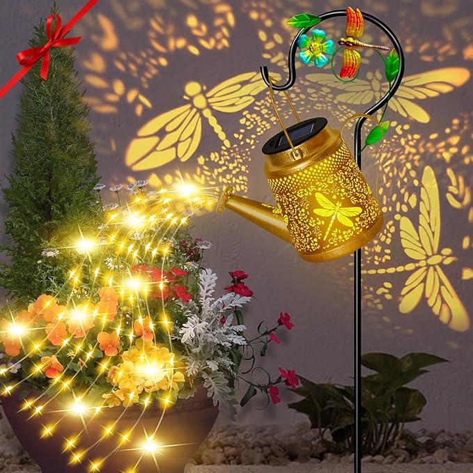 Christma Gifts Dragonfly Solar Watering Can Lights, Outdoor Waterproof Outdoor by OSTRITEC