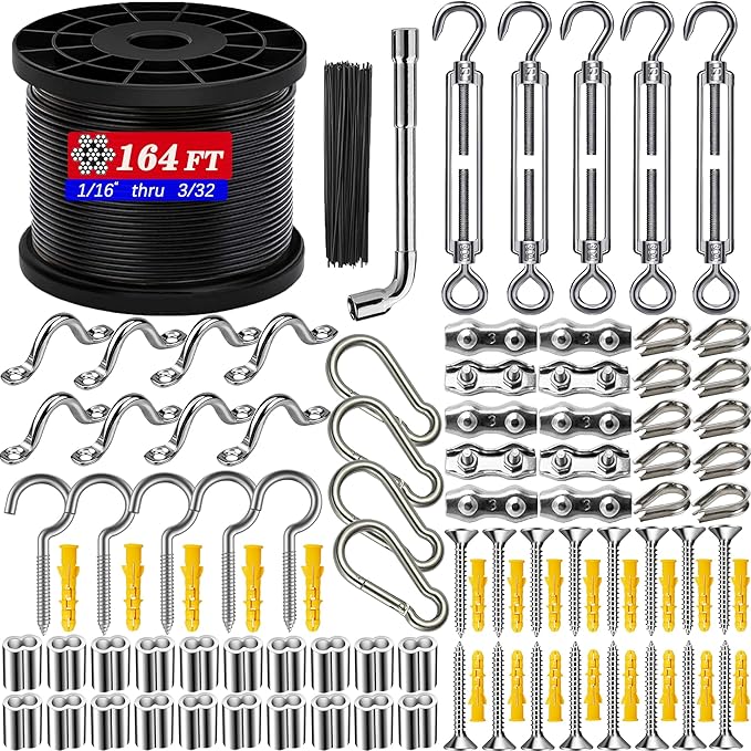 164FT Outdoor String Light Hanging Kit by BRISBONN
