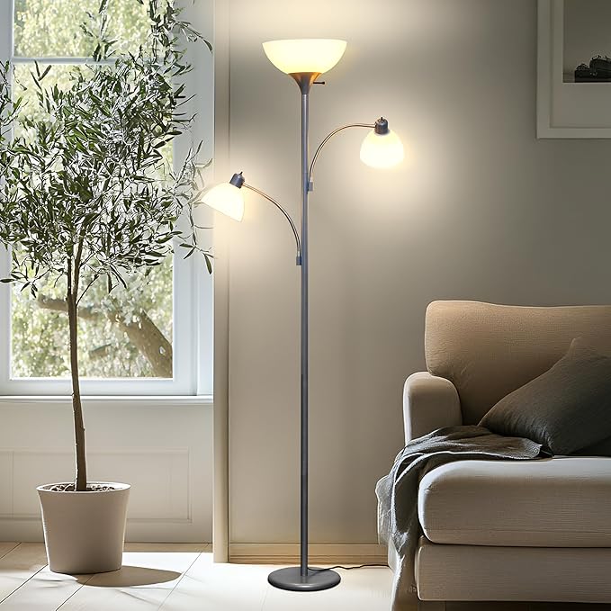 Brightech Sky Dome Double LED Floor lamp, Torchiere Super Bright Floor Lamp - Image 6