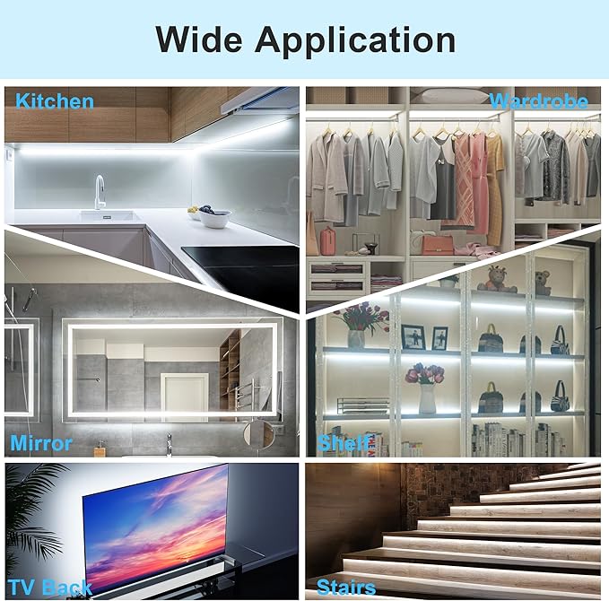 LAFULIT 10 PCS Under Cabinet Lights Kit, Motion Sensor LED Strip Lights - Image 7