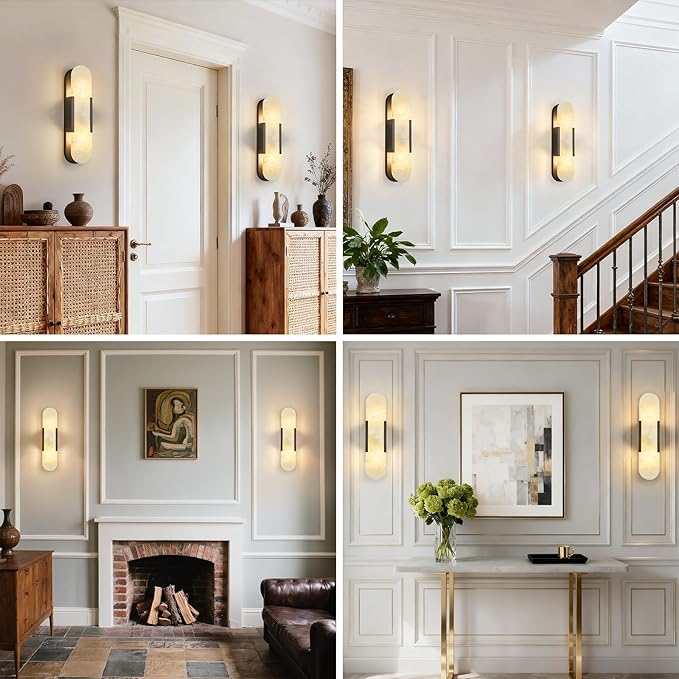 Alabaster Wall Sconce, Modern Natural Marble Wall Sconces - Image 6
