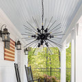 Wellmet Black Sputnik Chandelier Light 12 Lights, Mid Century Modern Chandeliers by Wellmet