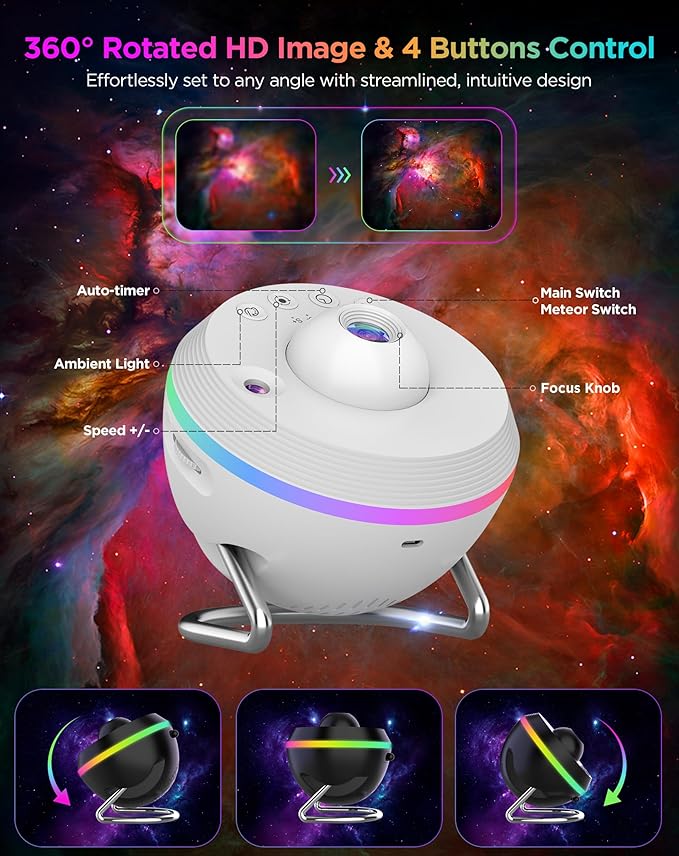 Galaxy Projector, 13 in 1 HD Planetarium Star Projector - Image 7