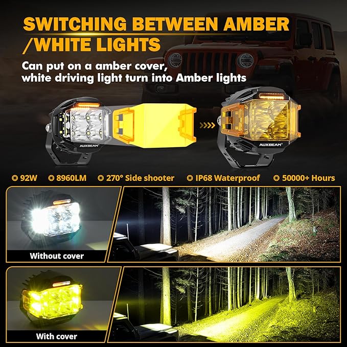 Auxbeam V-MAX Series 4in 92W Round LED Pods - Image 5