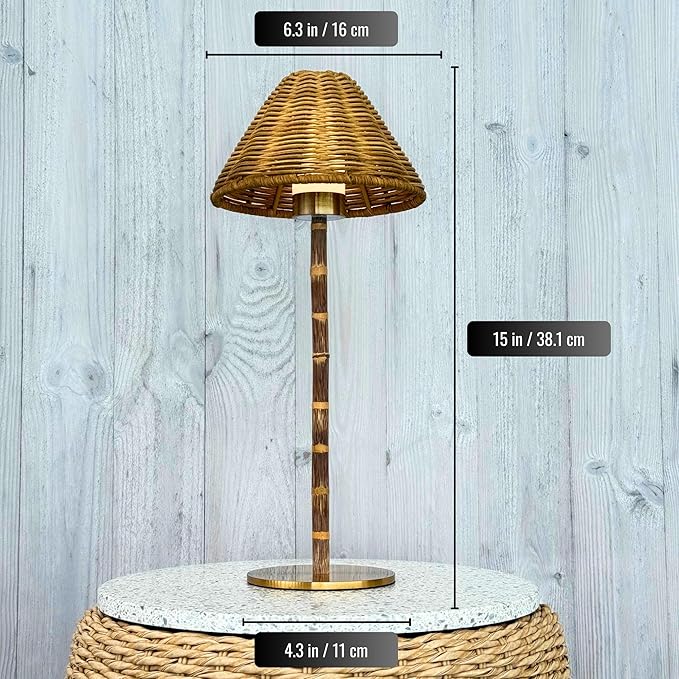 Bamboo Cordless LED Table Lamp – Rechargeable 24-Hour Battery, Dimmable Warm - Image 5