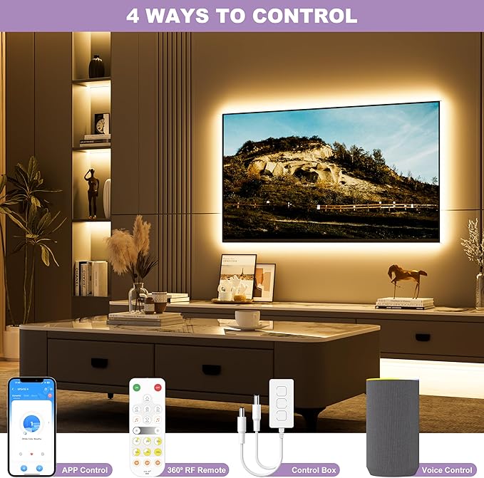 MIWISE COB LED Strip Lights 65.6ft/20m, UL-Listed CRI 90+ Dimmable 3000K Warm - Image 3