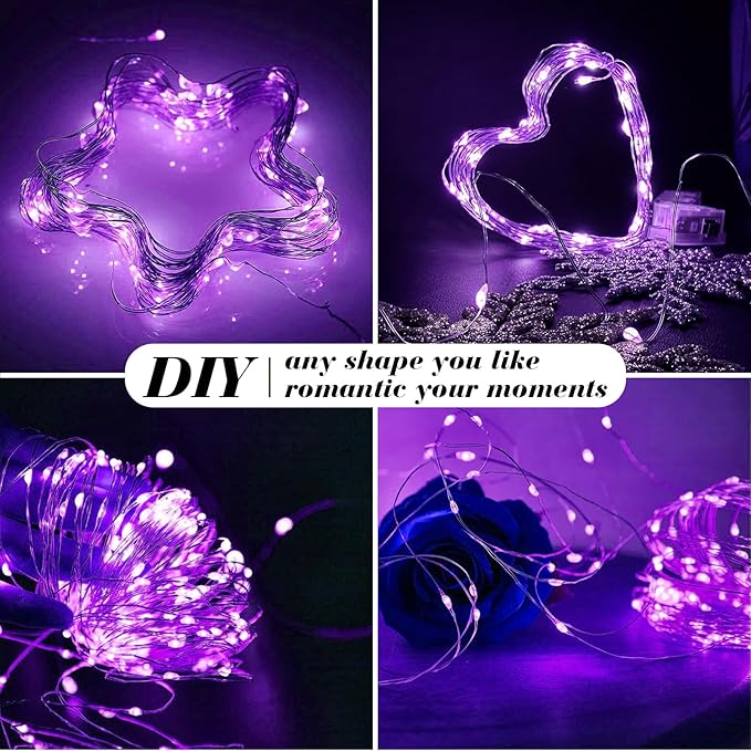 ZGWJ 100 Pack Fairy Lights Battery Operated, 7ft 20 Mini LED Fairy String - Image 4