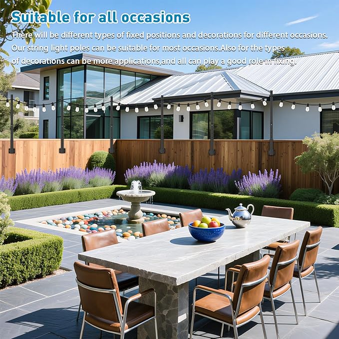 AILBTON 4 Pack Suspension Outdoor String Light Poles - Image 4
