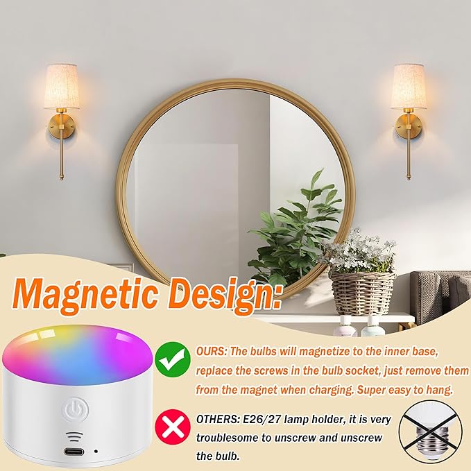 Battery Operated Wall Sconce Set Of Two - Image 3