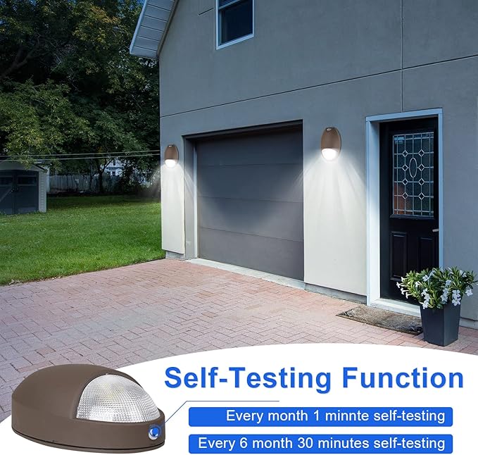 LED Emergency Light with Battery Backup Photocell Sensor, Self Test Diagnostics - Image 4