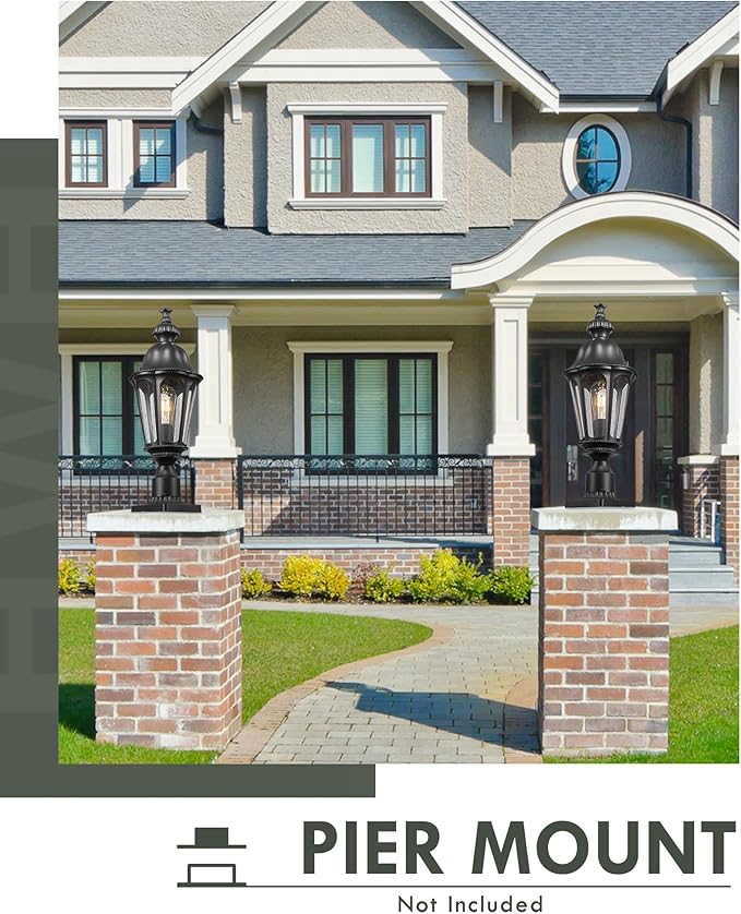 HWH Outdoor Post Lights Lamp Post Light Fixture, Exterior Column Pillar Lights - Image 7