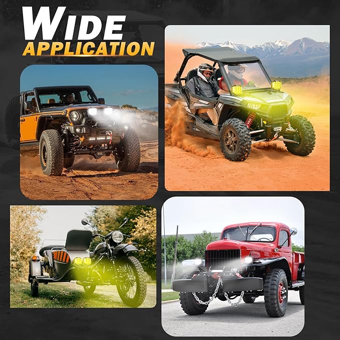 Auxbeam 7inch 228W Round LED Offroad Light Pod, V-MAX Series 26100LM Side - Image 7
