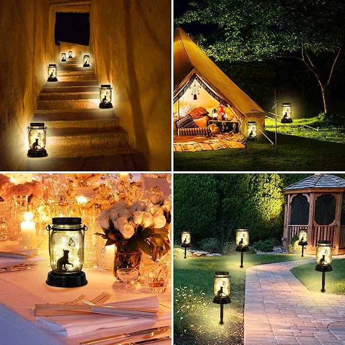 Styleonme Outdoor Solar Lanterns, Cat Lovers Gifts, Mother's Day Lantern Gifts - Image 3
