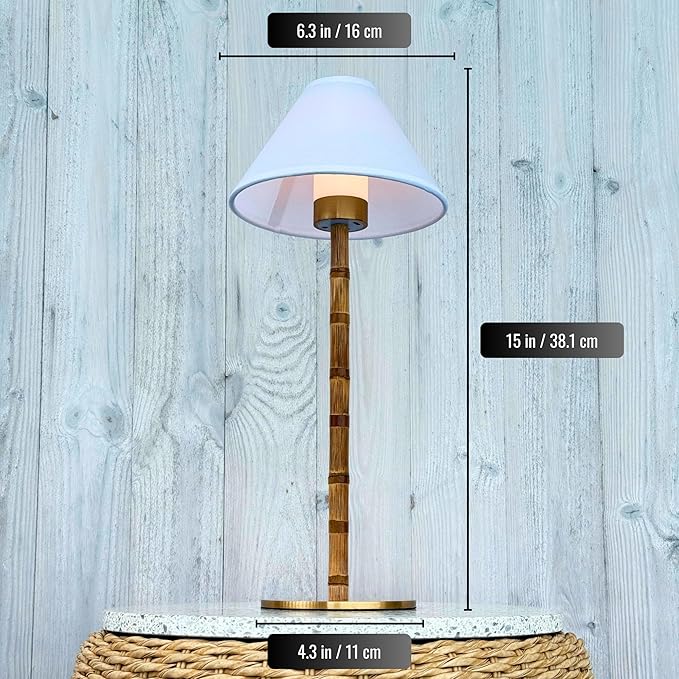 Bamboo Cordless LED Table Lamp – Rechargeable 24-Hour Battery, Dimmable Warm - Image 5