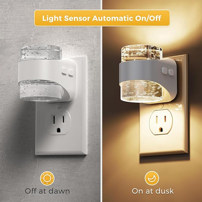 L LOHAS LED Night Light, 3CCT Bubble Night Lights Plug into Wall, 2 Pack - Image 3